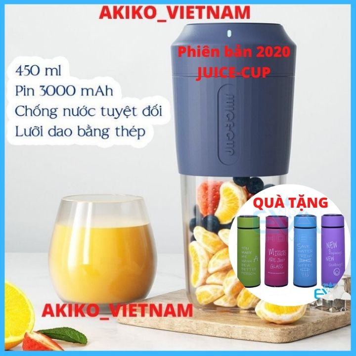 [Bảo Hành 6 Tháng Chính Hãng] Máy xay sinh tố ❤FREESHIP Xay Đá,INOX 304  ❤  Pin 3000 mAh - Máy xay mini du lich tiện dụn