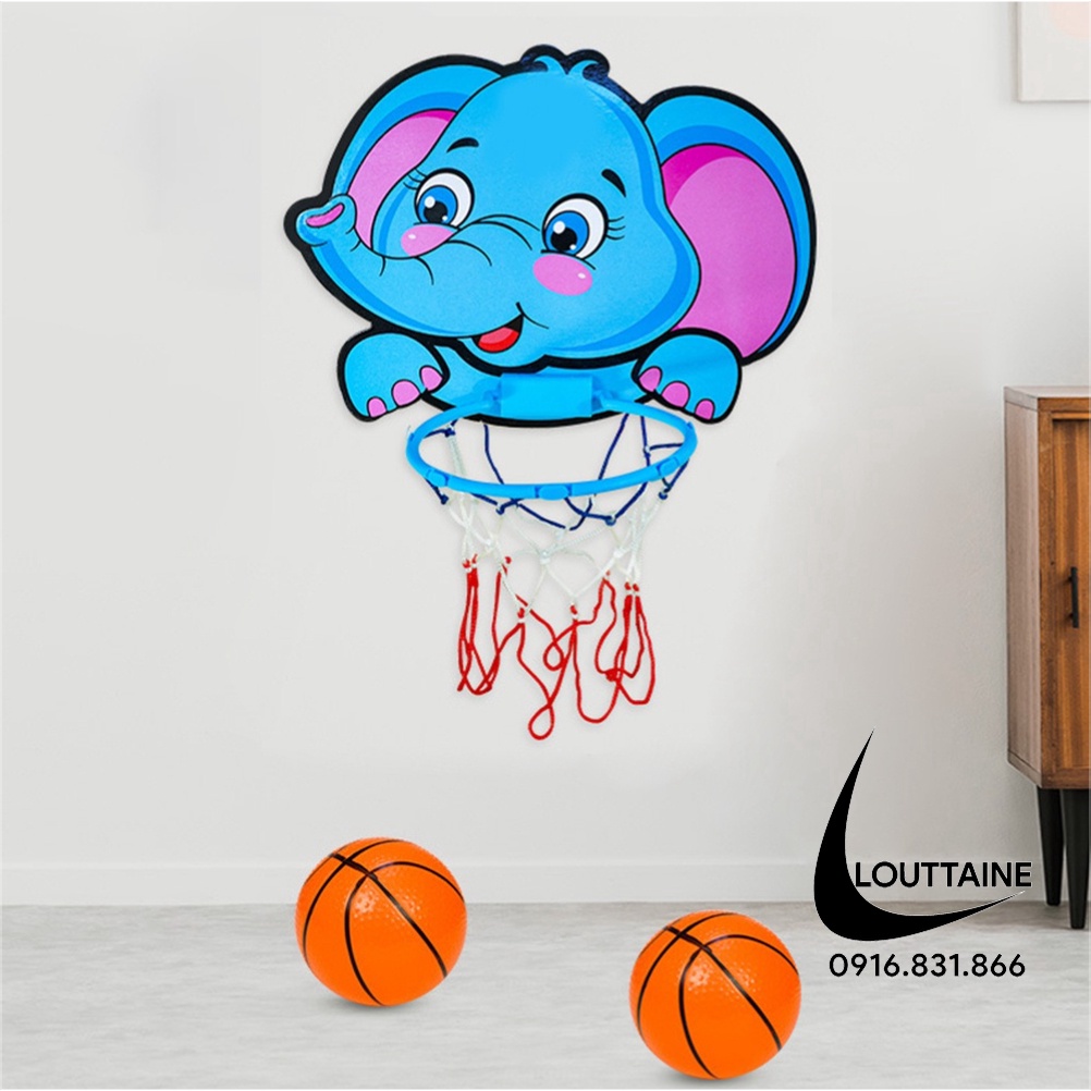 Bộ đồ chơi bóng rổ treo tường cho bé, bảng ném bóng rổ dán tường mini cho bé vui chơi