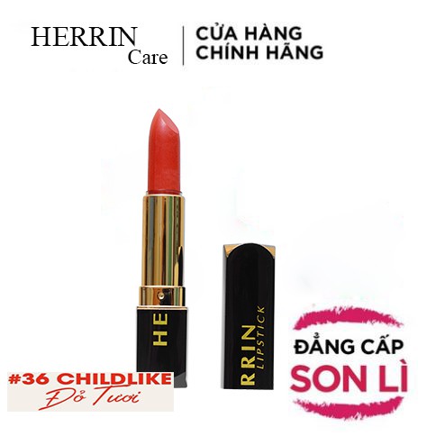 Son lì cao cấp Herrin Care child like đỏ tươi 34g ( Son Lì )