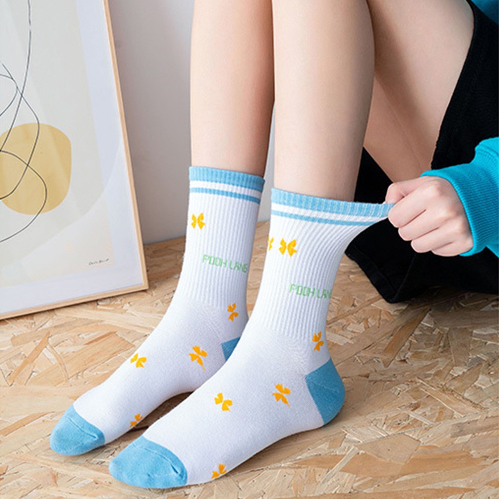 Vớ Cotton Họa Tiết Sọc Ngang Nhiều Màu Thời Trang Cho Nữ Sau2Life