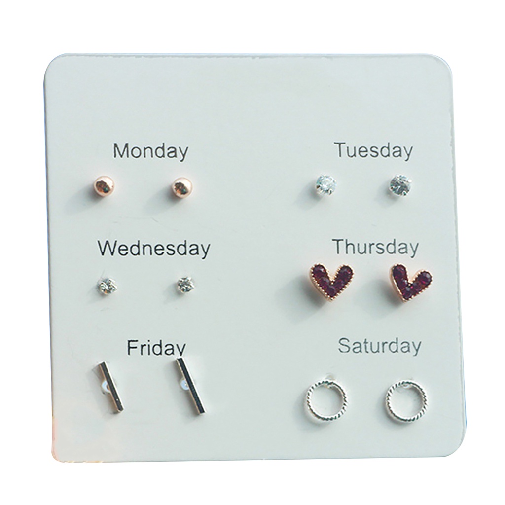 Bộ 6 Đôi Hoa Tai Hợp Kim Nhiều Kiểu Dáng