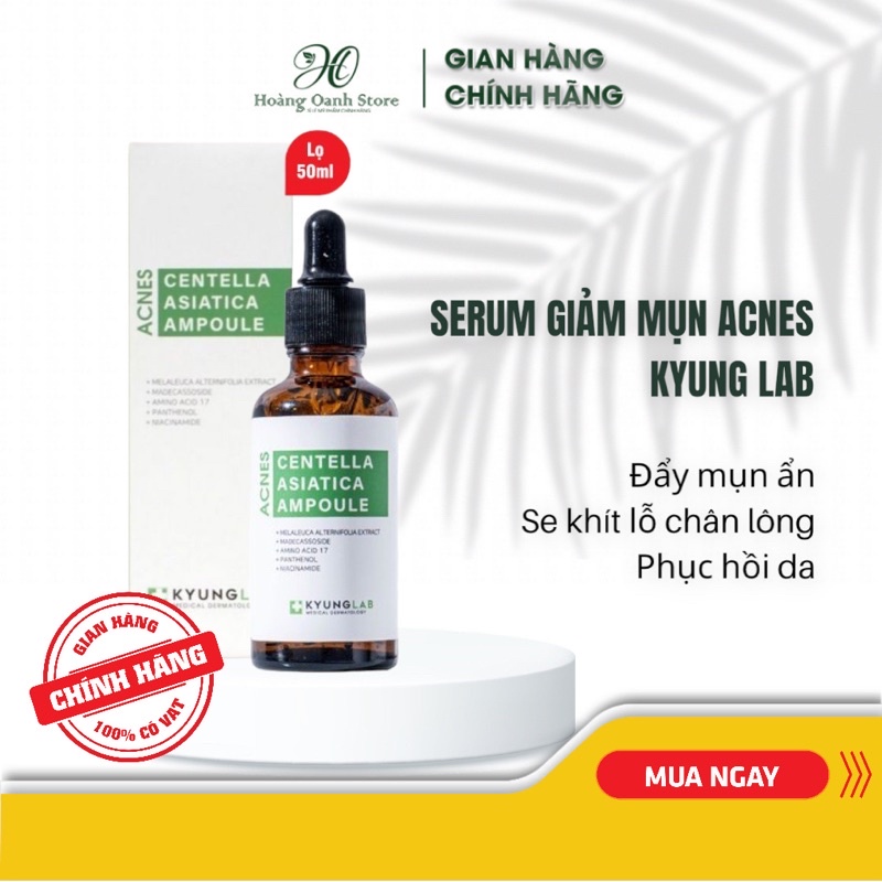 Serum Giảm Mụn Kyung Lab Acnes Centella Asiatica Ampoule Kiềm Dầu Mờ Thâm Giảm Mụn Hiệu Quả 50ml