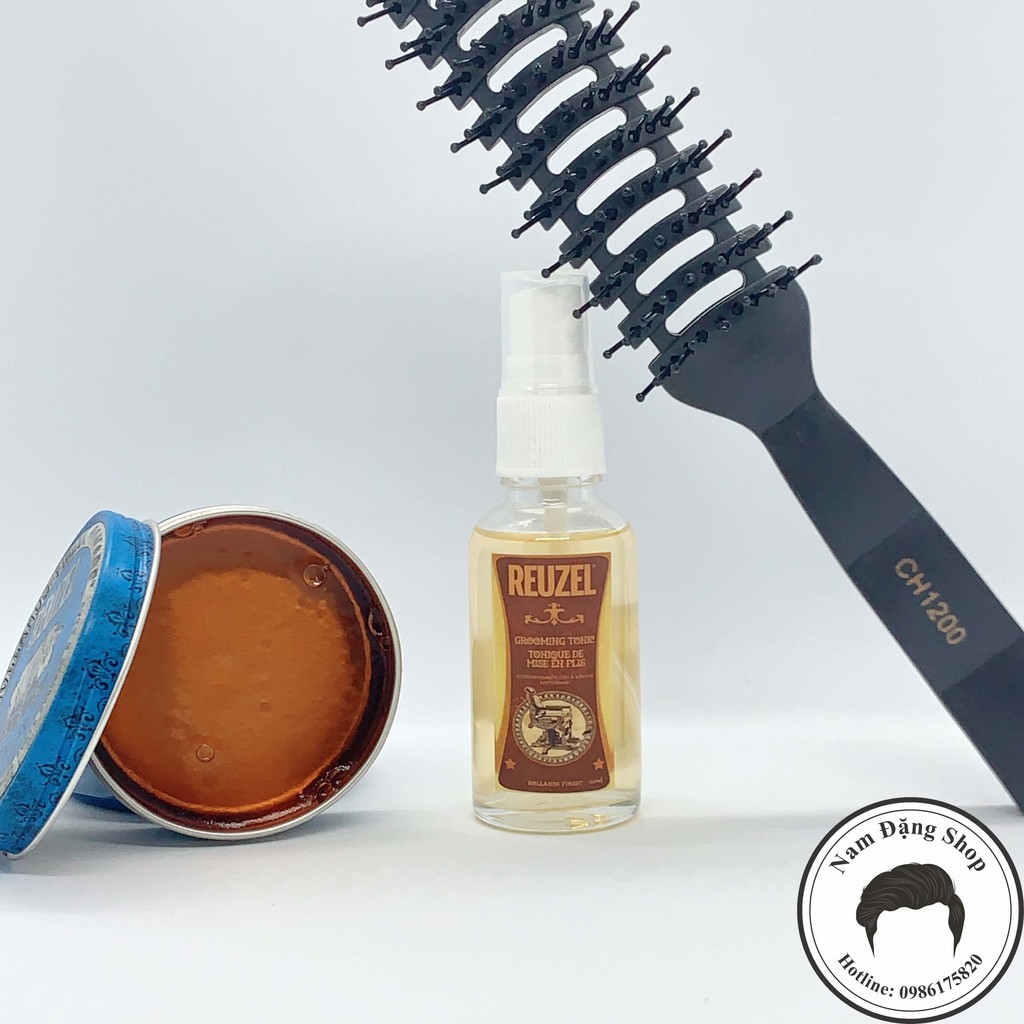 Pomade vuốt tóc Reuzel Blue + Tặng Reuzel Grooming Tonic 20ml + Tặng Lược Chaoba