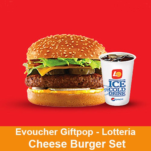 Toàn quốc [Evoucher] Phiếu quà tặng 01 Cheese Burger + 01 Pepsi tại cửa hàng LOTTERIA