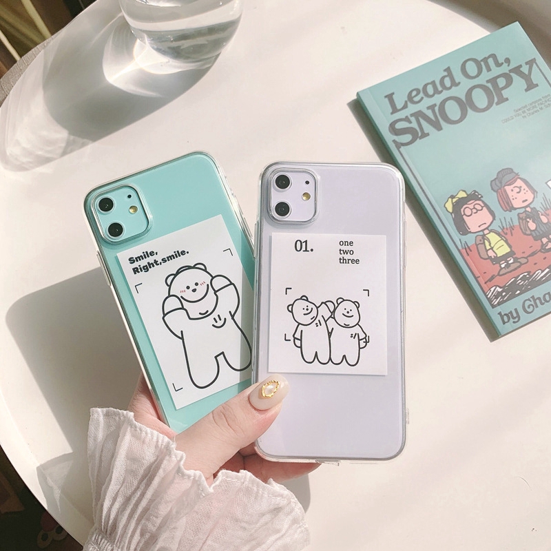 Ốp lưng iphone Ốp điện thoại mềm in hình gấu cho Iphone 6S/7/8 Plus/11 Pro/XSmax/XR 12 Pro Max 13 Pro Max 13 Mini Dinuo case