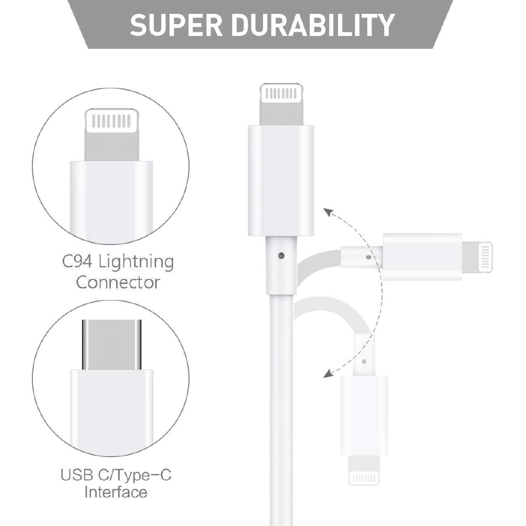 Dây Cáp Sạc Nhanh B' Apple Iphone Macbook Usb 3.1 Sang Lightning