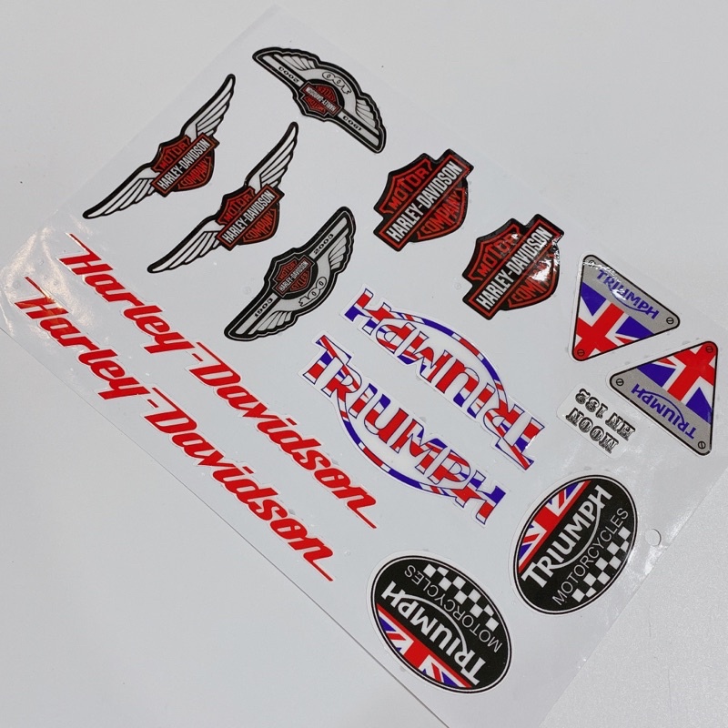 Decal tem dập nổi hình chữ MOTOR HARLEY-DAVIDSON cao cấp dán xe máy, ô tô, mũ bảo hiểm chống thấm nước, chống bay màu