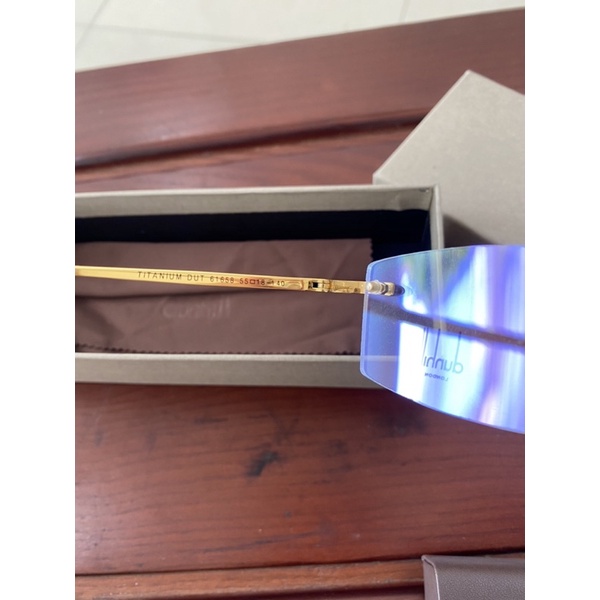 Gọng kính khoan không viền Titanium nguyên chất mạ vàng Dunhill