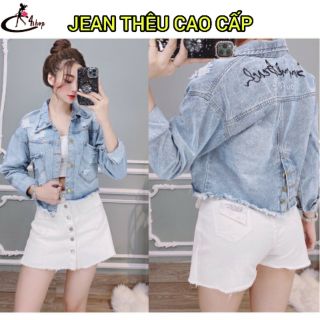 Áo Khoác Jean Kiểu Rách Thời Trang Thêu Chữ Summer Beach Cực Chất  (Hình - video thật)