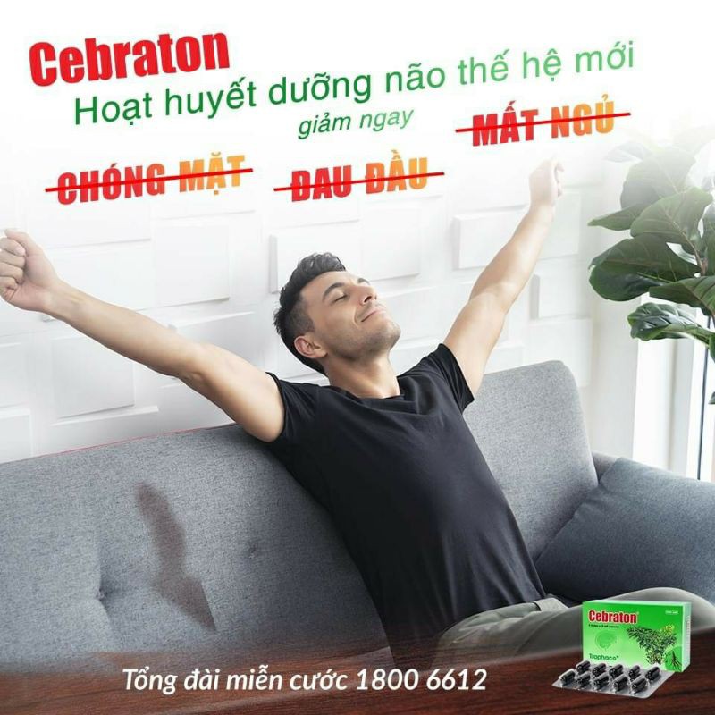 Viên uống  Cebraton⚡ CAM KẾT CHẤT LƯỢNG  ⚡  Viên Uống Tăng Tuần Hoàn Máu Não