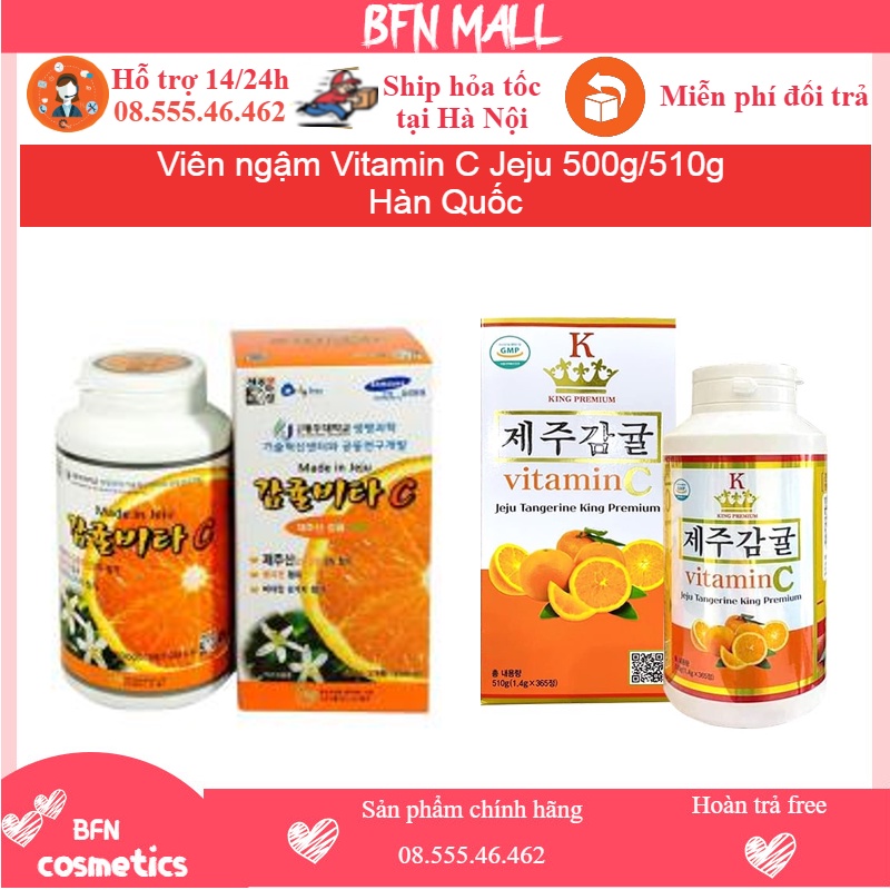 Viên ngậm Vitamin C Jeju 500g Hàn Quốc, hộp 278 viên tăng cường đề kháng cho cơ thể và  hệ miễn dịch