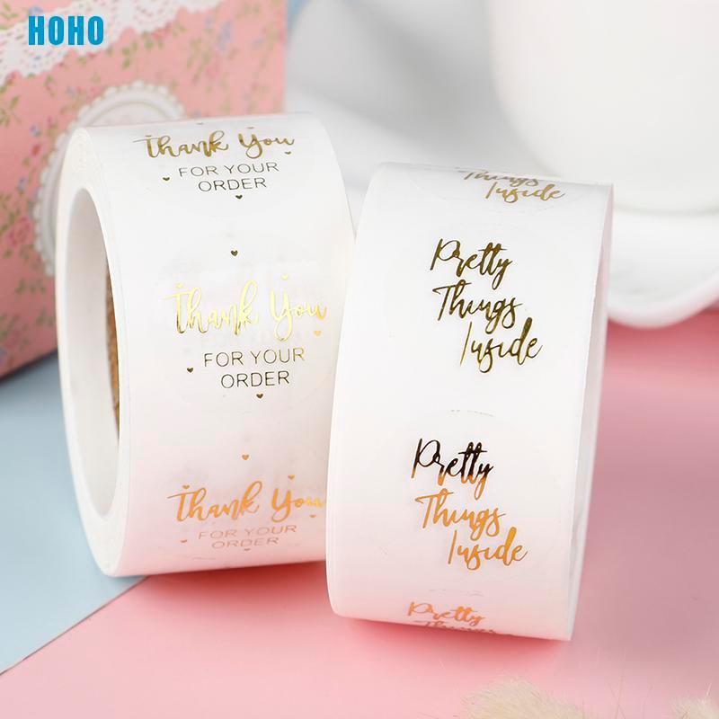Bộ 500 Nhãn Dán Chữ Thank You Xinh Xắn Tiện Dụng Trang Trí