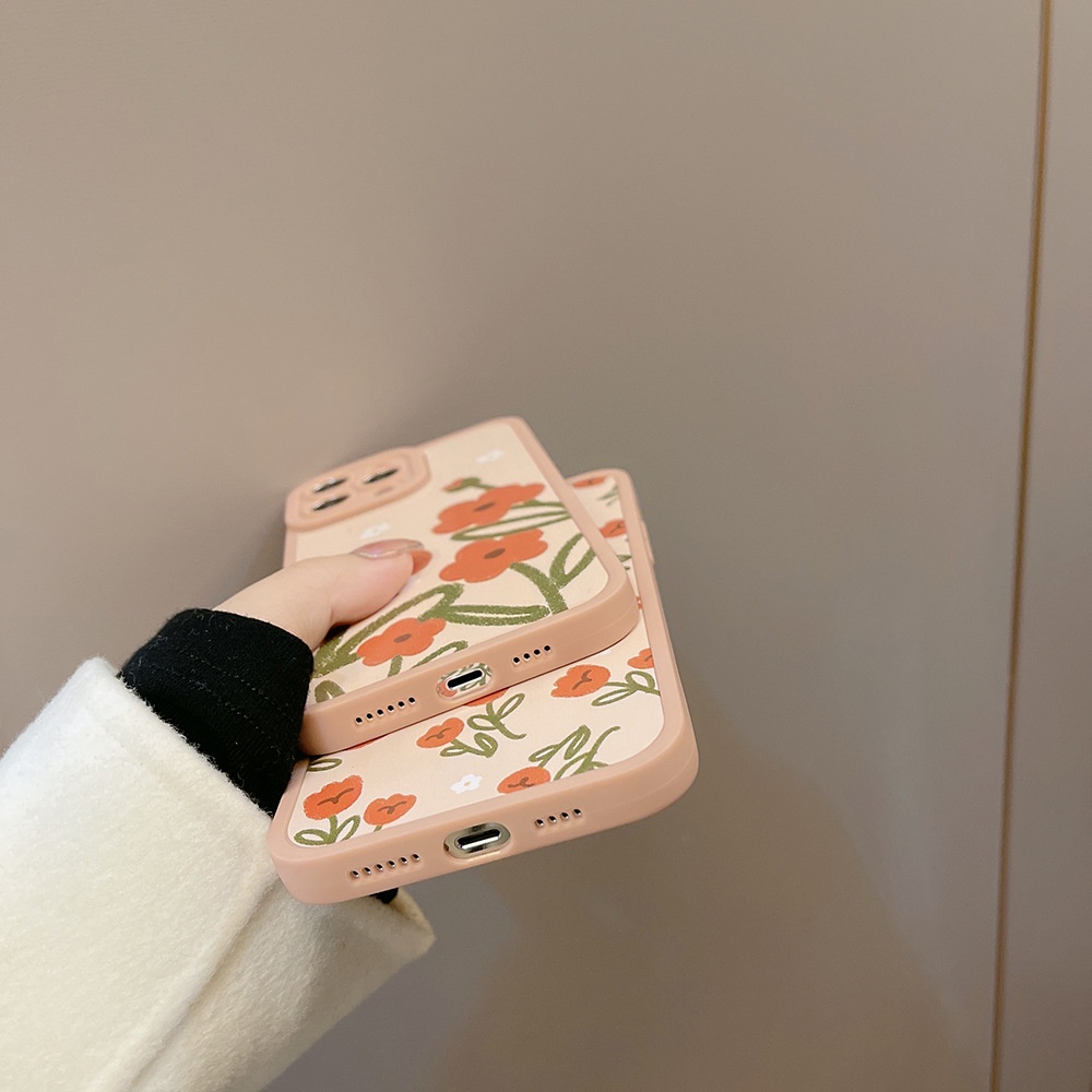 Ốp lưng iphone Ốp Điện Thoại Mềm Mặt Nhám Họa Tiết Hoa Mùa Xuân Cho Apple Iphone 11 XS 8p 13promax 12 Dinuo case-III