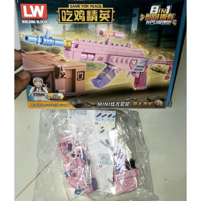 Lắp ráp 1 hộp mô hình 0158 trong Game PUBG có 110 chi tiết