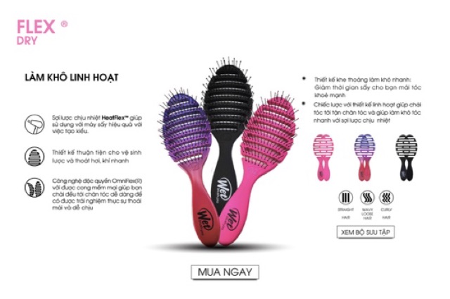 [SẴN] Lược gỡ rối WET BRUSH full size mua sale