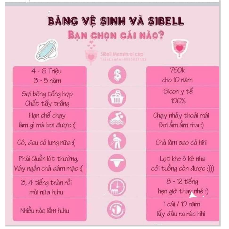 CỐC NGUYỆT SAN SIBELL (Tặng kèm cốc tiệt trùng trị giá 200k)