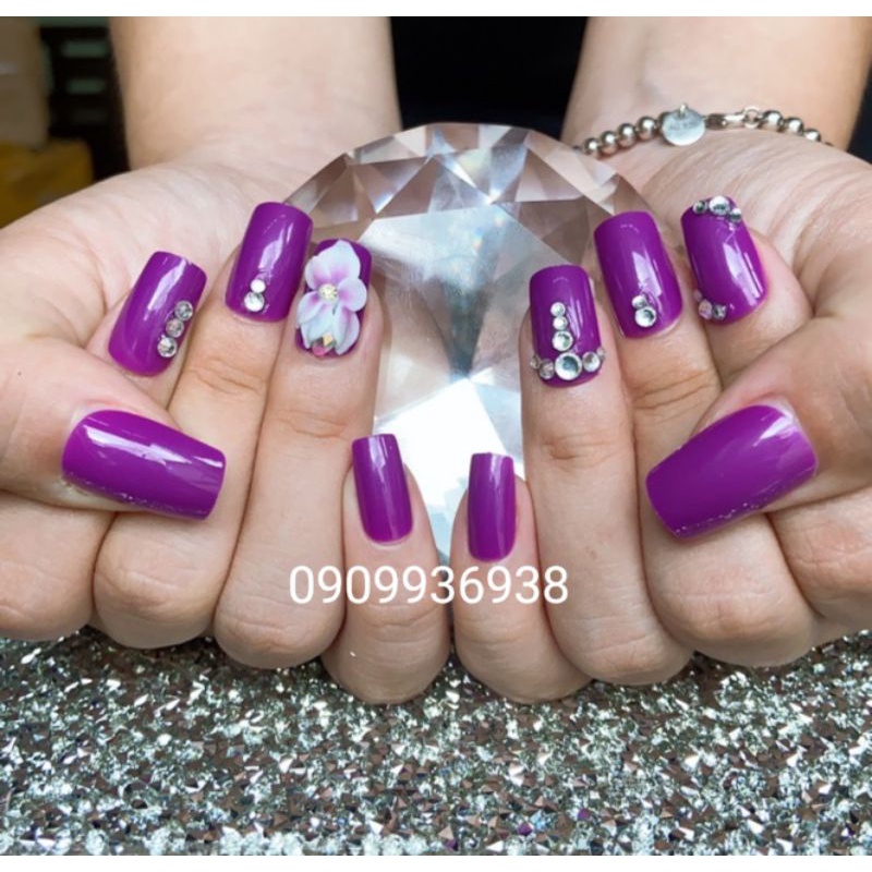 bộ 24 móng giả thiết kế t001_ tím