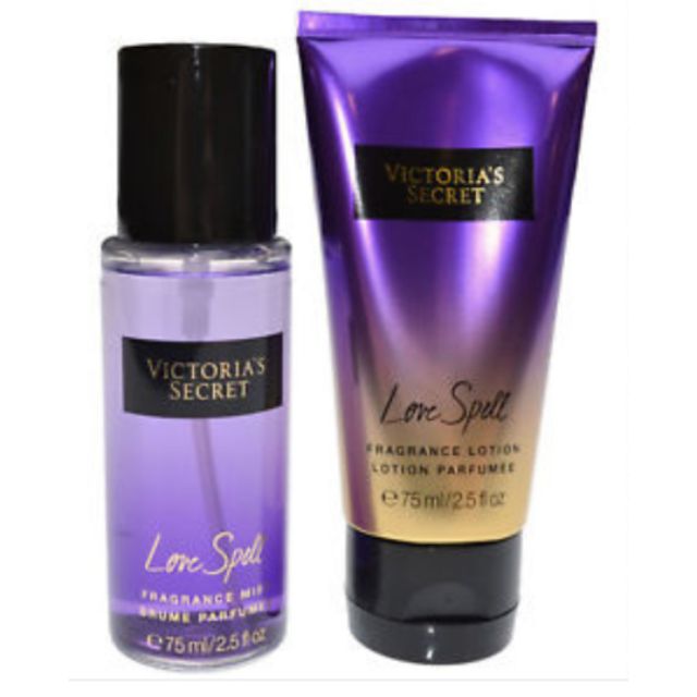 Set Xịt và kem thơm Victoria's Secret Love Spell Body Mist - Lotion