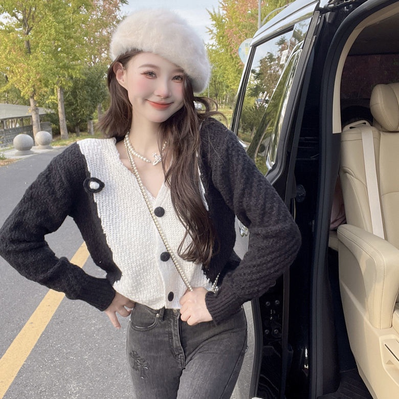 Áo Khoác Cardigan Dệt Kim Cổ Chữ V Dáng Rộng Thời Trang Mùa Thu 2022