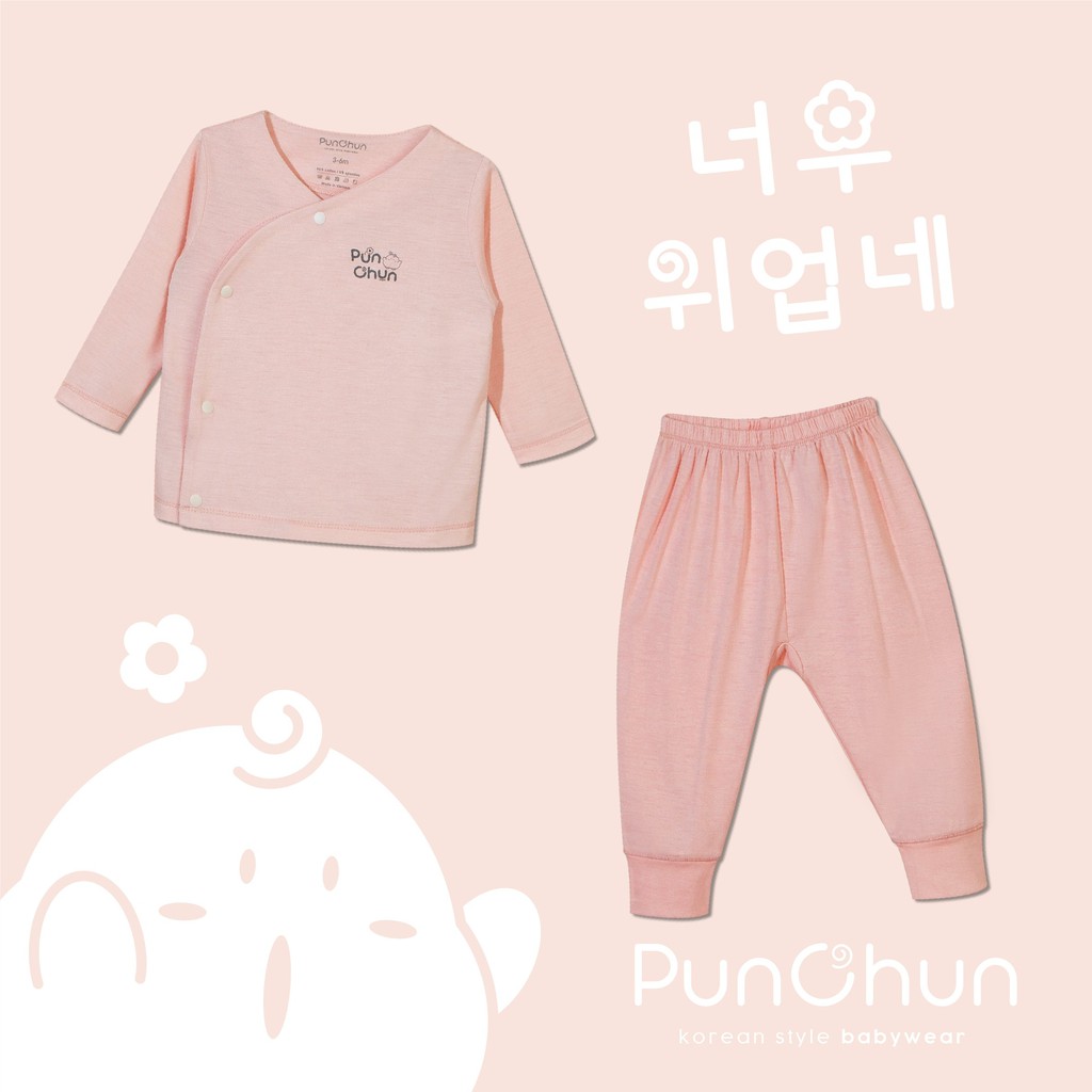 [PUNCHUN] Bộ dài cúc chéo cho bé sơ sinh, thời trang trẻ em Punchun 2021