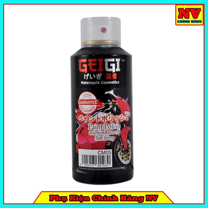 [Mã LIFEAUMAY giảm 10% tối đa 30k đơn 150k] Chai Xịt Đánh Bóng Dàn Áo Samurai CM05 - GEIGI CM05 - Sơn Chính Hãng