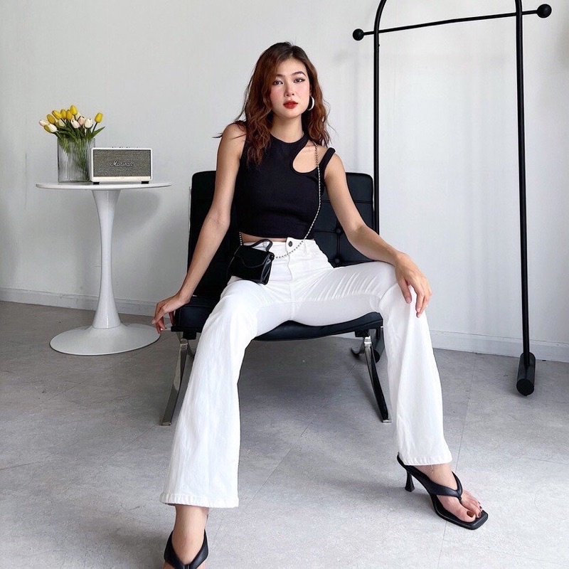 Áo croptop nữ sát nách khoét vai cotton A212