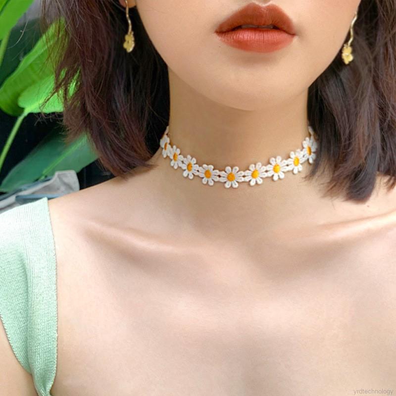 Vòng Cổ Hình Hoa Cúc Phong Cách Hàn Quốc Xinh Xắn