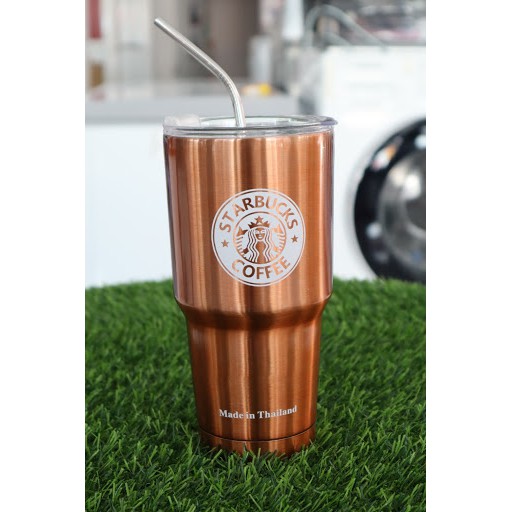 Ly giữ nhiệt Thái Lan 900ml nắp chống tràn + tặng kèm bộ phụ kiện 2 ống hút , cọ rửa và túi đựng thời trang