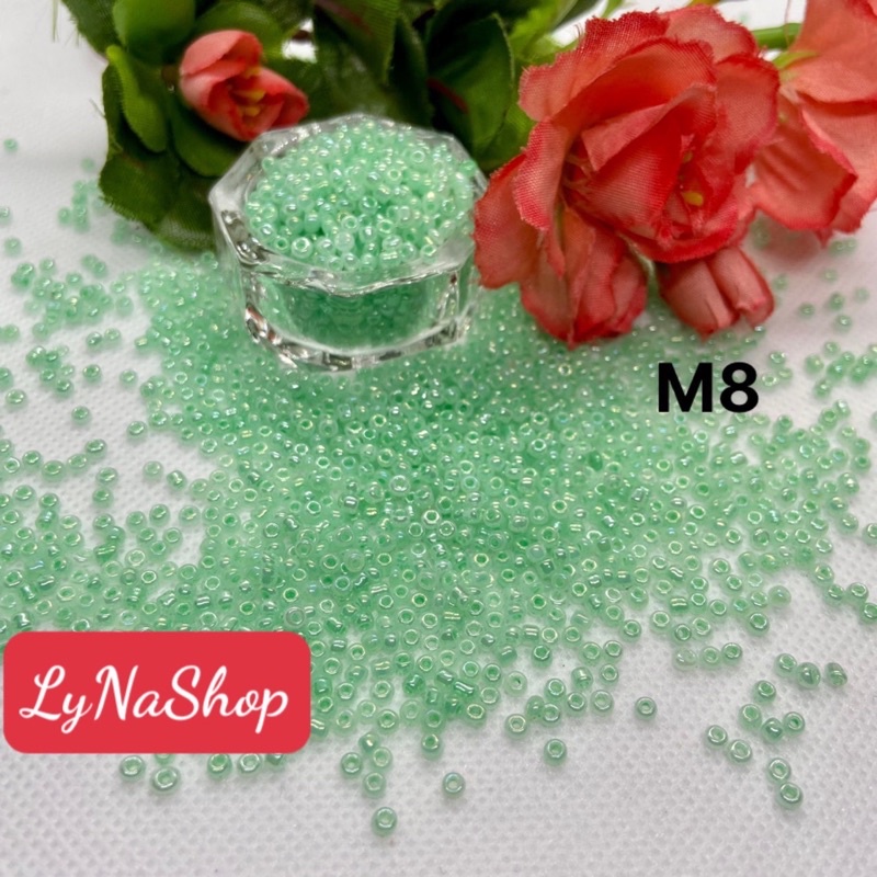 Hạt cườm thuỷ tinh 2mm 15gr khoảng phụ kiện xâu vòng cổ vòng tay thủ công