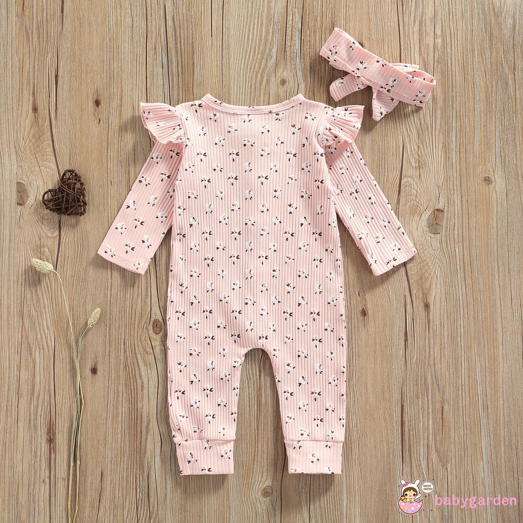 Áo Liền Quần Cổ Tròn Tay Dài Gài Một Hàng Khuy In Họa Tiết Thời Trang Đơn Giản Dành Cho Bé Gái