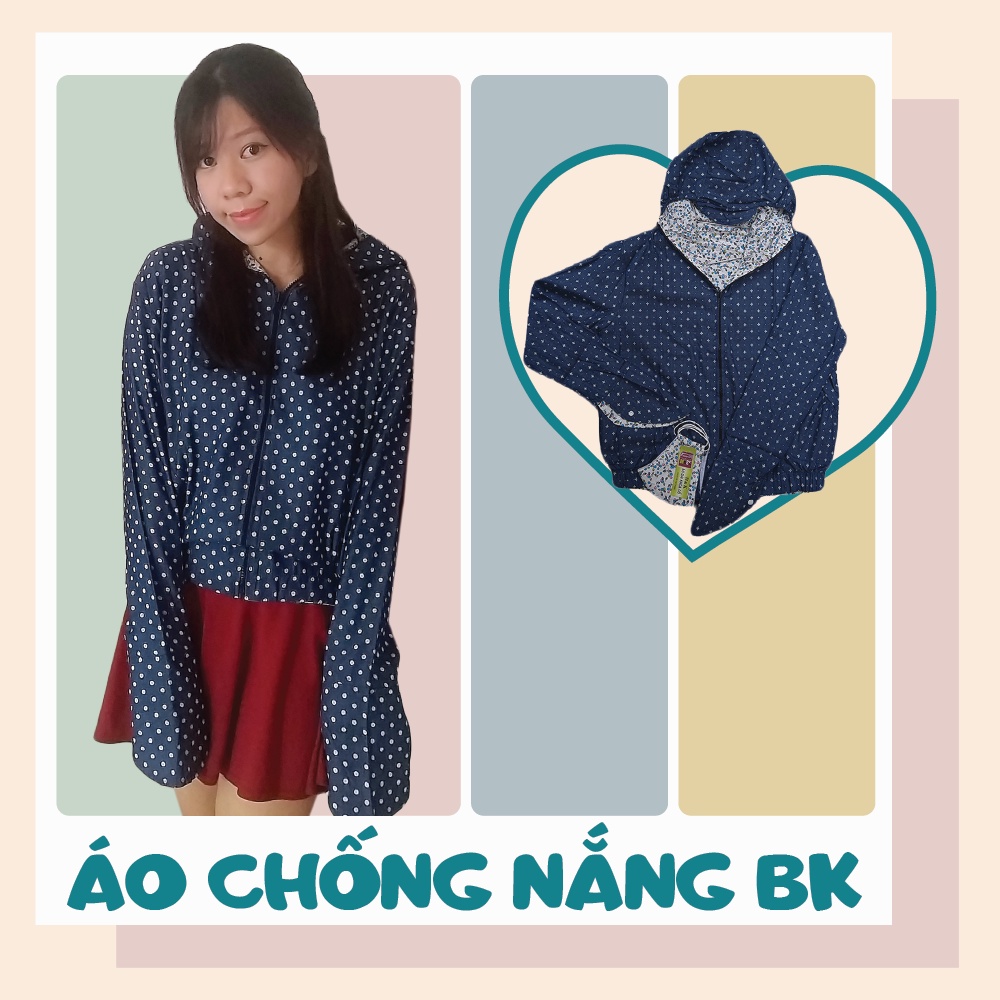 Áo Chống Nắng Vải Bò 2 Mặt 100% Cotton chống tia UV Hàng Tốt - Kèm 2 Khẩu Trang