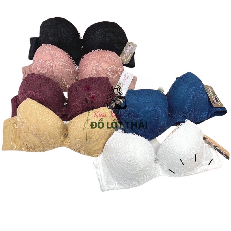 Áo ngực ren có gọng, lót nữ form tròn đẹp đệm vừa Thái Lan Sister hood 784