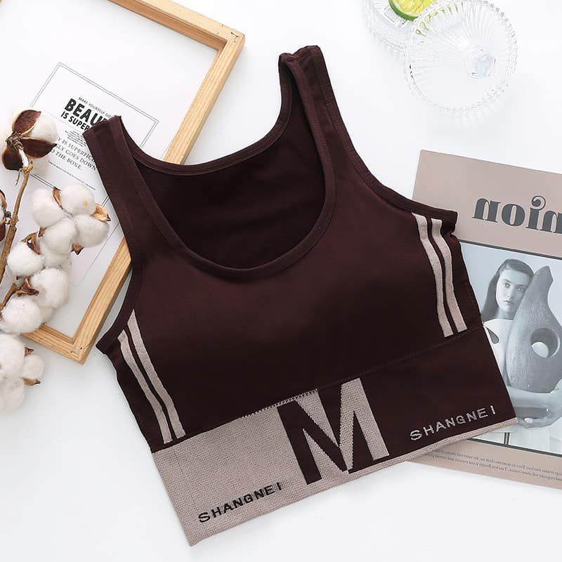 Áo Bra Thể Thao Kèm Đệm Shangnie Cotton Sợi Tăm