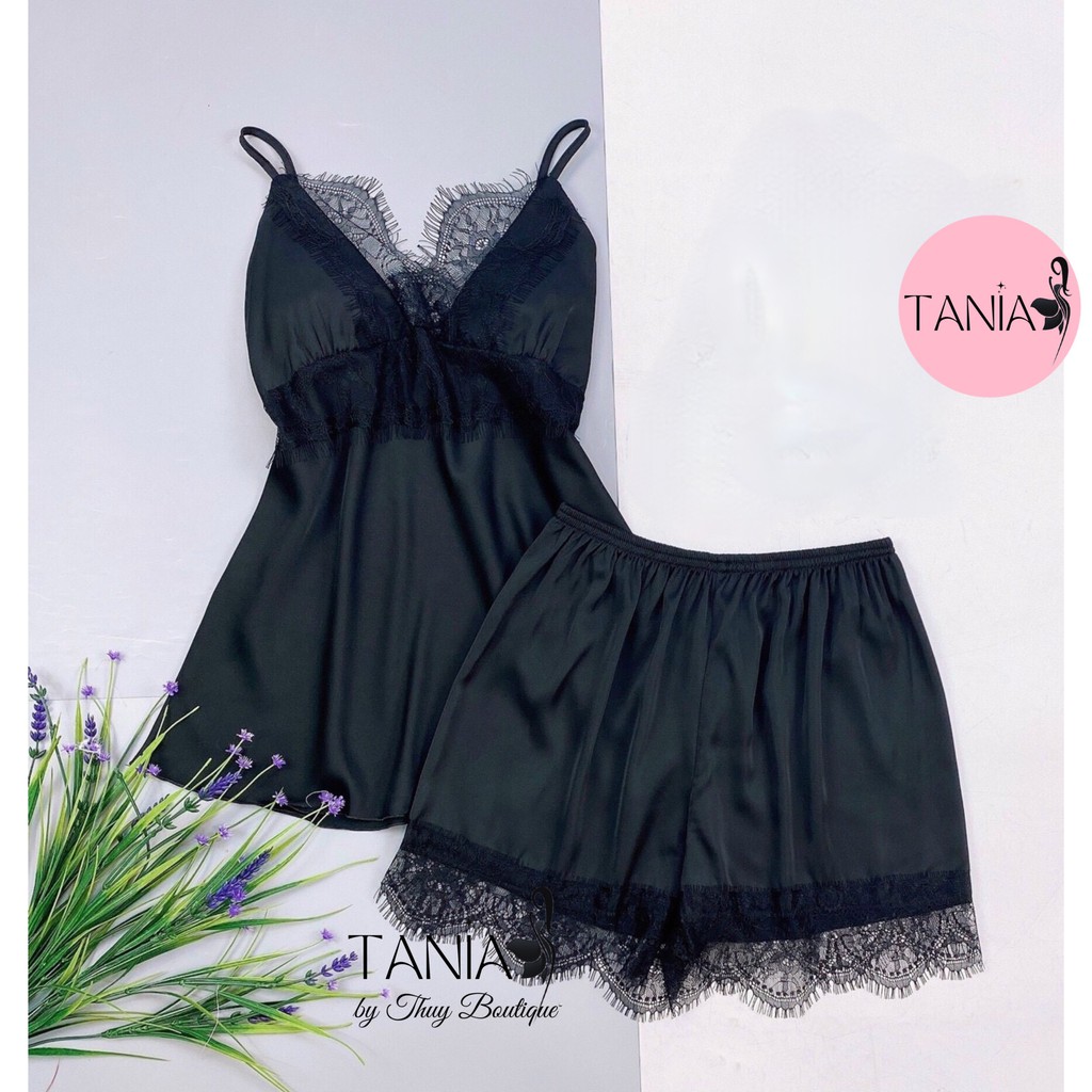 Bộ 2 Dây Mặc Nhà Đồ Ngủ Nữ Lụa Phối Ren Sang Trọng Gợi Cảm Quyến Rũ TANIA 1109 | BigBuy360 - bigbuy360.vn