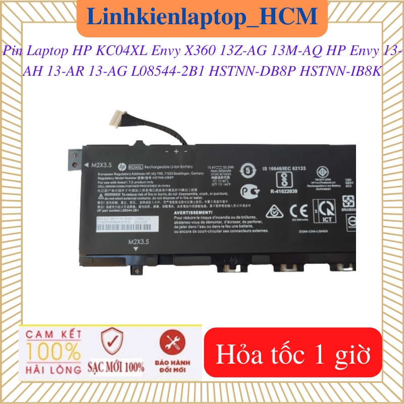 Pin HP KC04XL- Pin laptop HP Envy X360 13Z-AG 13M-AQ HP Envy 13-AH 13-AR 13-AG L08544-2B1 HSTNN-DB8P HSTNN-IB8K