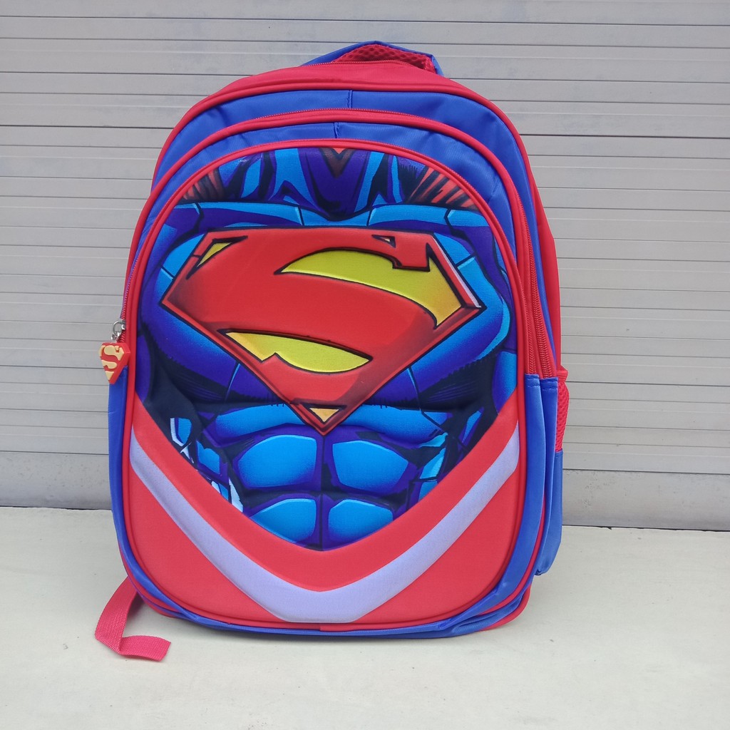 Balo đi học BL127, cặp học sinh, hình siêu nhân cho bé trai  chất liệu chống thấm 3D