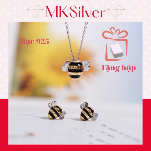 Dây chuyền nữ bạc - Vòng cổ nữ bạc ý S925 cao cấp ông vàng phong cách Hàn Quốc xinh lung linh