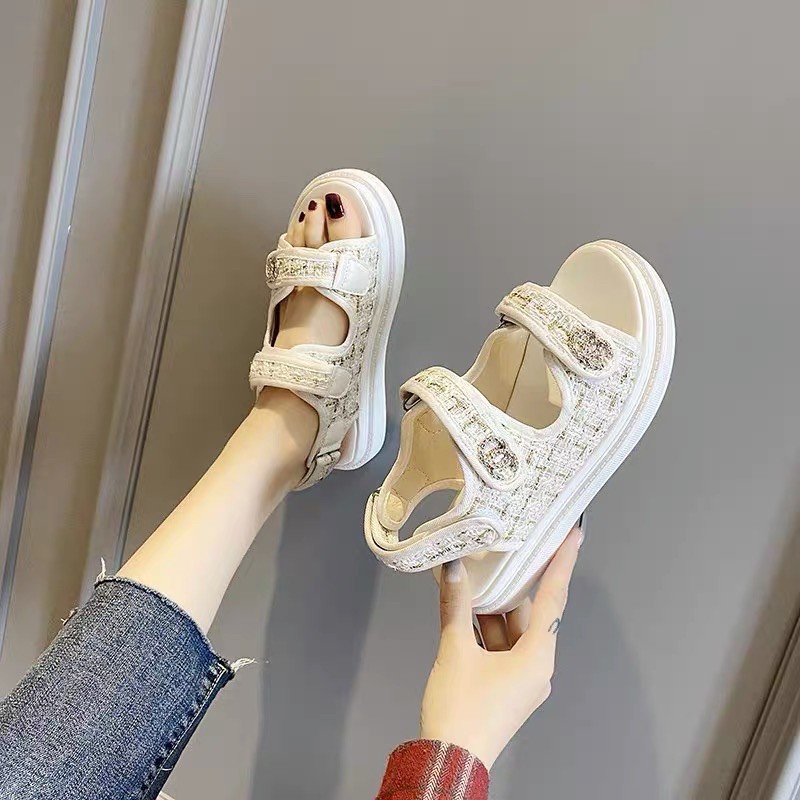 (ORDER) Sandal vải dạ bánh mì quai dán BIG SIZE 35-42