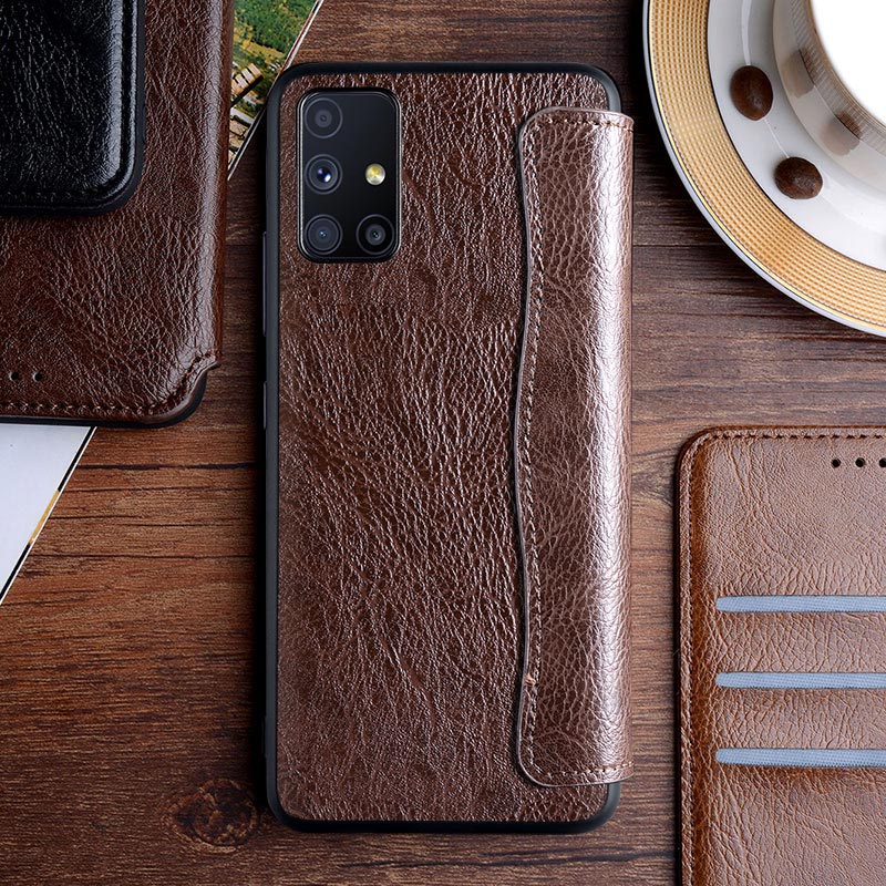 Sang Trọng Bao Da Điện Thoại Không Từ Tính Cho samsung galaxy m51