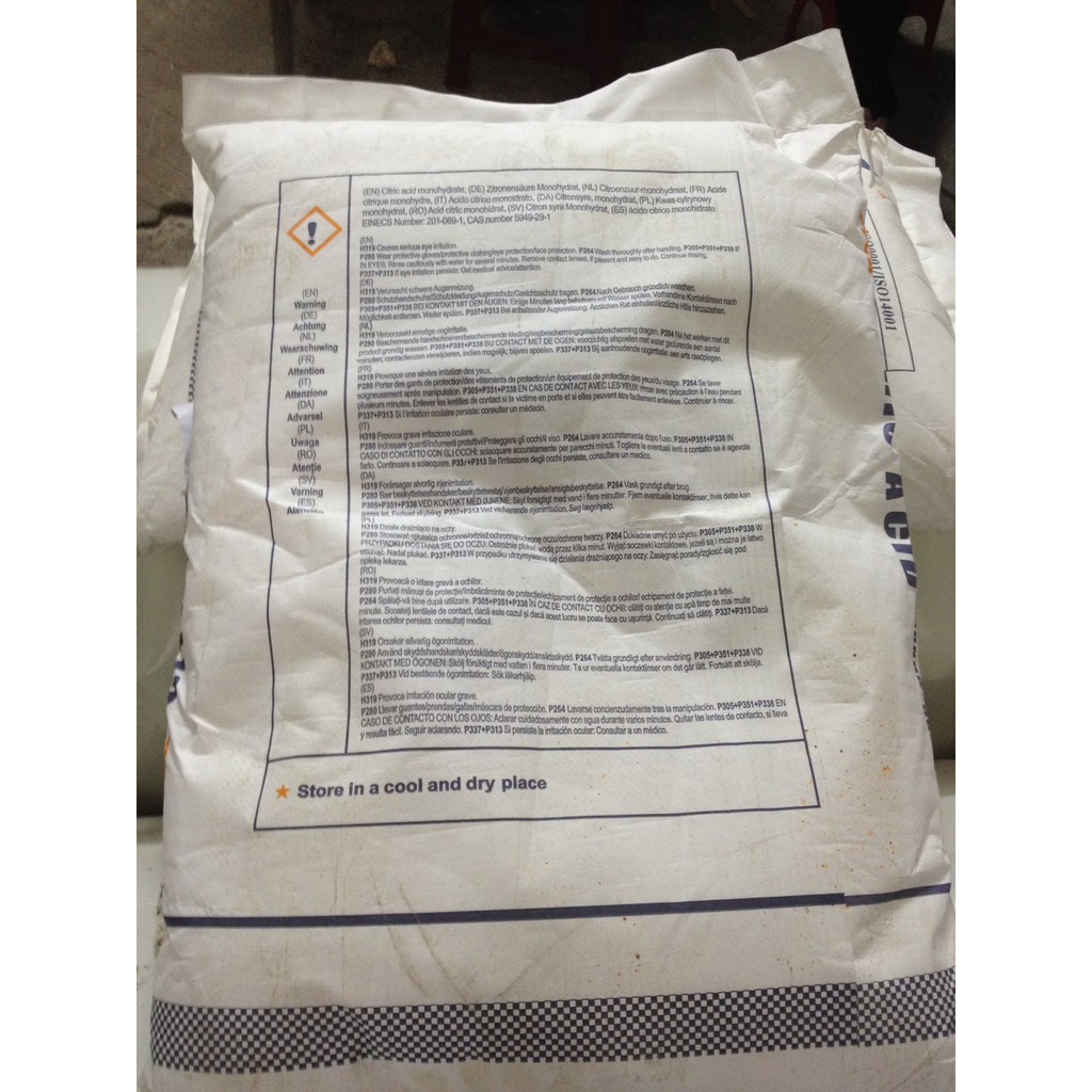 Citric acid ( acid chanh), làm sạch cặn, mảng bám...1kg