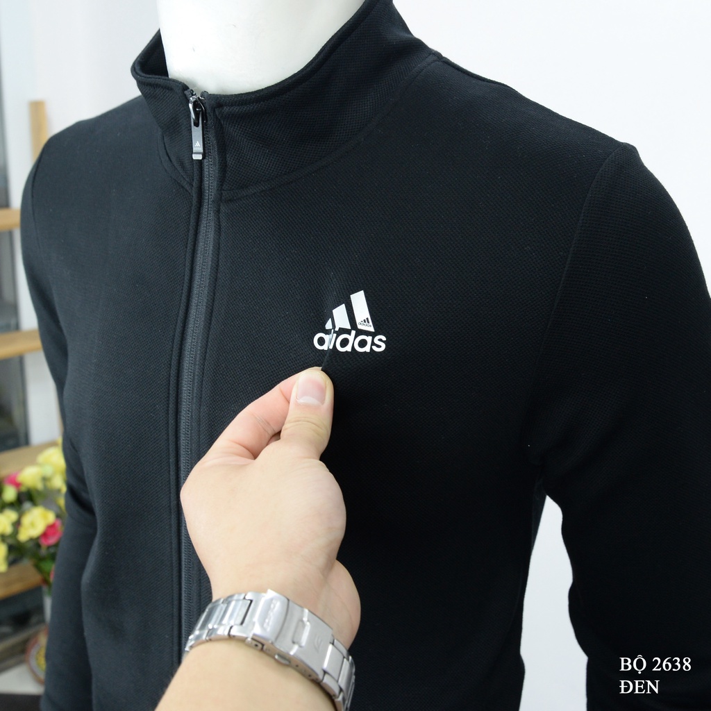 Bộ đồ nam cao cấp kéo khóa Adidas thể thao chất nỉ umi xịn ,bộ nỉ thu đông mã 2638