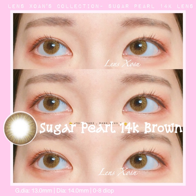 Áp tròng SUGAR PEARL 14K BROWN - LENS ME ( LENS XOẮN)