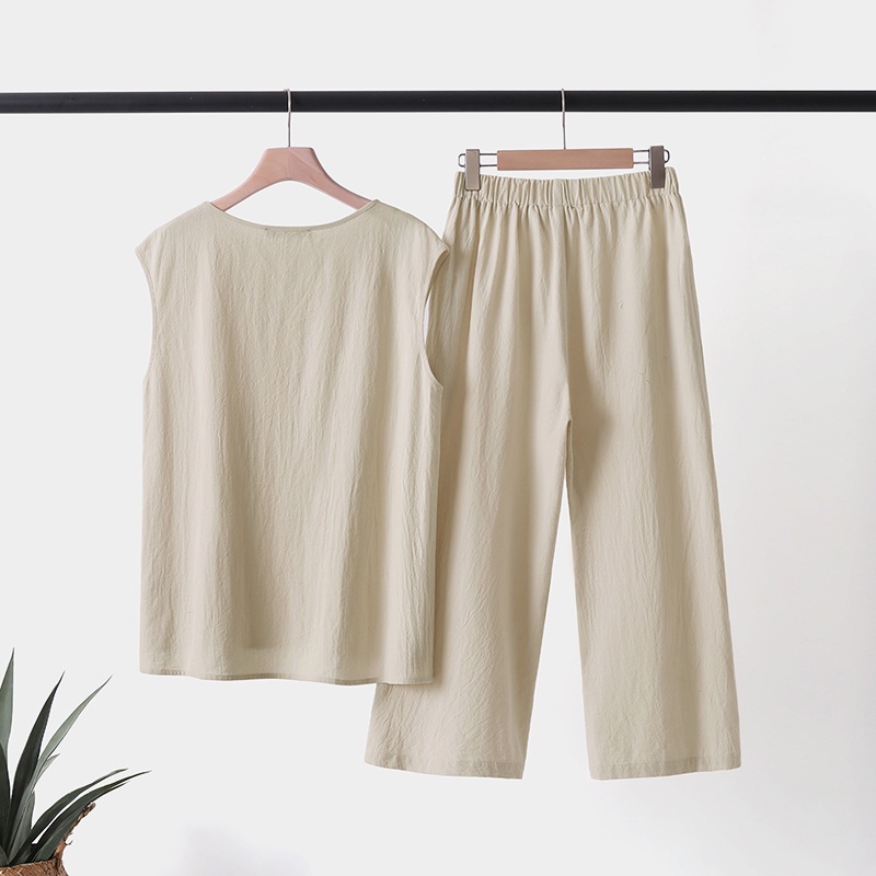 Bộ áo thun không tay và quần short ZANZEA thời trang dành cho nữ