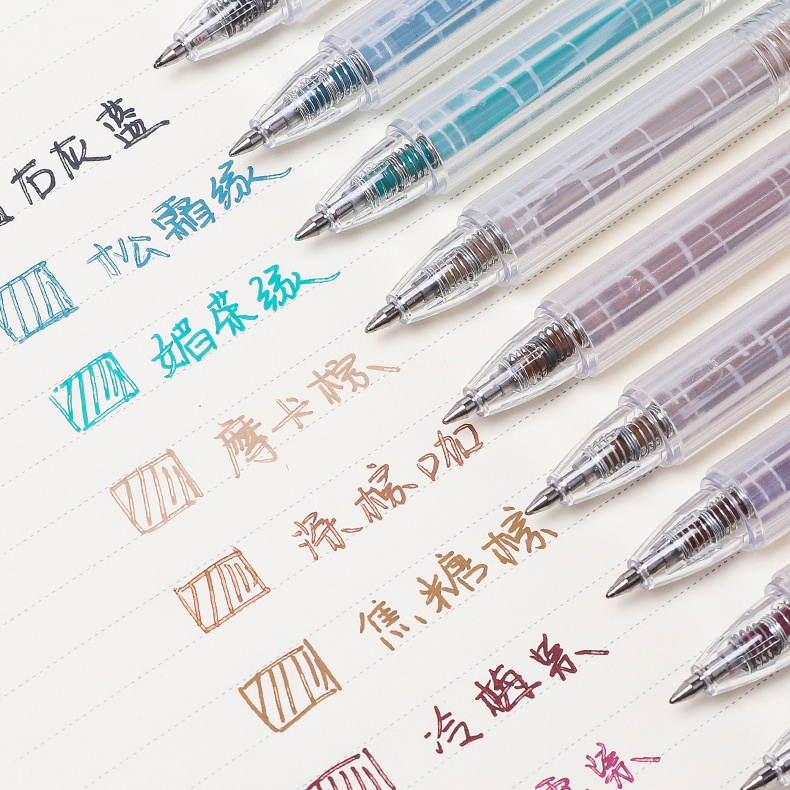 Bút mực gel Morandi 0.5mm nhiều màu sắc có thể thay ruột bút (có bán ruột bút lẻ)