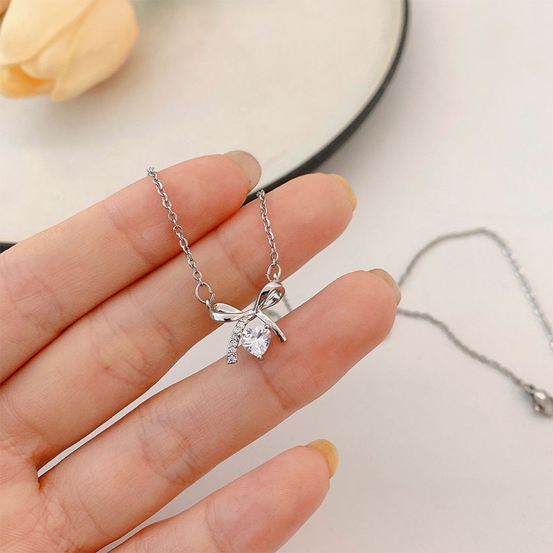 Vòng cổ Mặt Trái Tim Đính Đá Pha Lê Thời Trang Cho Nữ