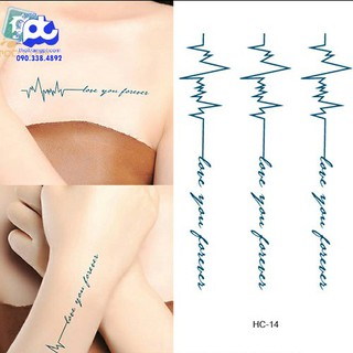 Hình Xăm Dán Tattoo Nhịp Tim