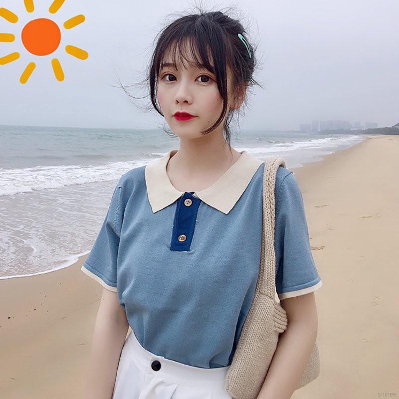 Áo thun tay ngắn cổ polo thời trang cho nữ | BigBuy360 - bigbuy360.vn