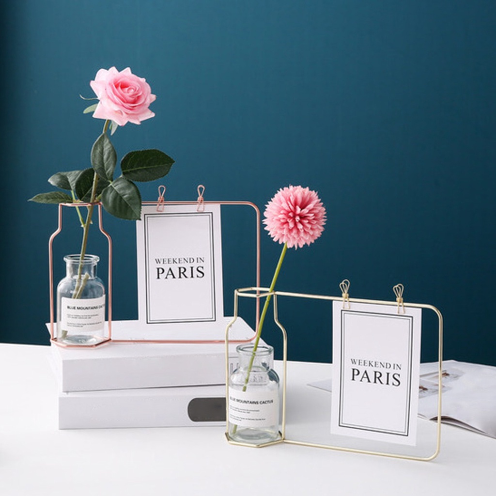 Khung ảnh nghệ thuật sắt bình thủy tinh cho quà tặng trang trí phòng khách