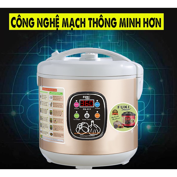 Máy làm tỏi đen Nhật Bản Fuki 6L FK-911 dòng tuỳ chỉnh (Vàng Gold)