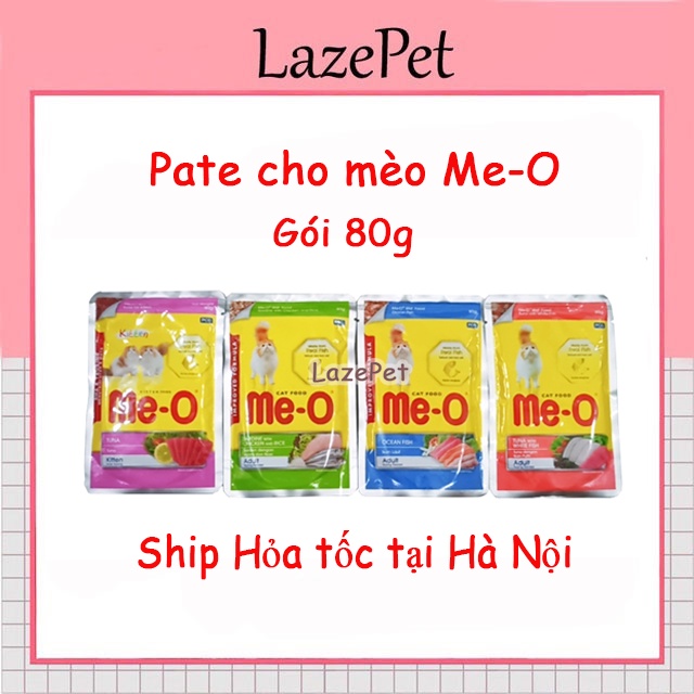 Pate mèo Me-O gói 80g - Pate cho mèo con, mèo lớn thơm ngon đầy đủ dinh dưỡng LazePet